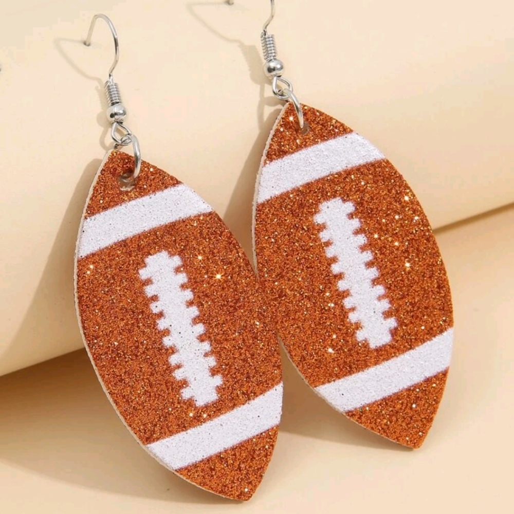 🍉5 for $25* Glitter Football Earrings